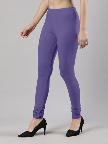 Body-Hugging Churidar Legging | Soft Cotton, Elastic Waistband Lilac Hover