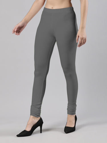 Body-Hugging Churidar Legging | Soft Cotton, Elastic Waistband Stone Grey Hover