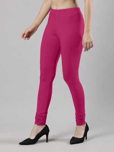 Body-Hugging Churidar Legging | Soft Cotton, Elastic Waistband Rose Red Hover