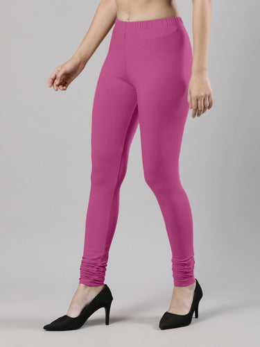Body-Hugging Churidar Legging | Soft Cotton, Elastic Waistband Magenta Haze Hover