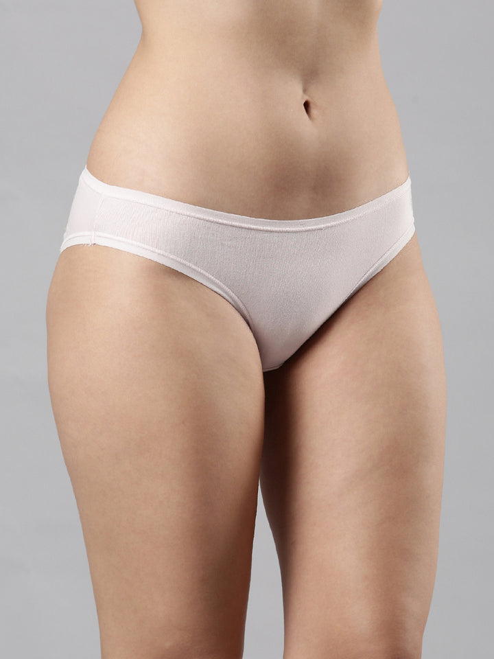 Women's Panty, Inner Elastic, Cotton, Body Hugging, Angelic Pink/Naturelle/Timber Rose Pack of 3