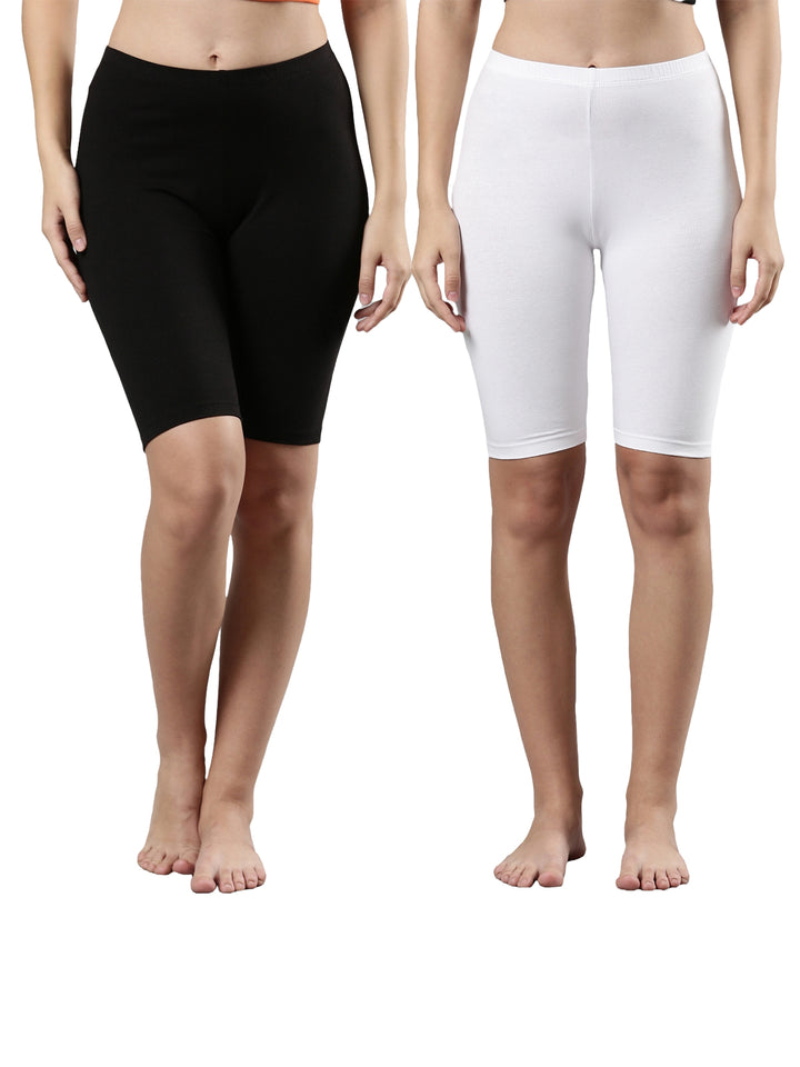 Knee Length Underskirt for Women in Black and White
